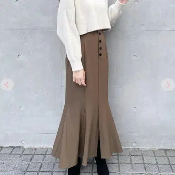 COCO DEAL 코코딜 프론트 버튼 머메이드 스커트