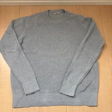 AURALEE 그레이 리브 니트 스웨터