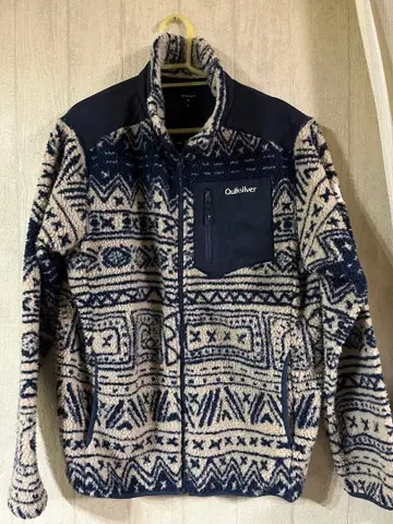 Quiksilver 플리스 자켓 L 네이비/베이지