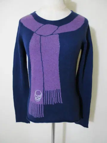 (O-40) 루시안 페라피네 캐시미어 긴팔 니트 스컬 네이비