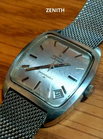 제니스 레어 레스피레이터X 데이트 자동 와인딩 남성용 손목시계 작동품