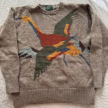 REGAL 버드 패턴 울 스웨터 레트로
