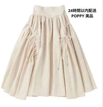 POPPY 코르셋 개더 데님 스커트 M 사이즈 새상품급 화이트 아사기니뇨