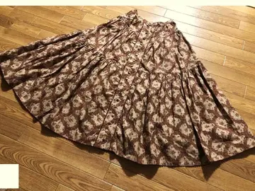 카네코 이사오 KANEKO ISAO 앞 버튼 꽃 플레어 롱 스커트 57