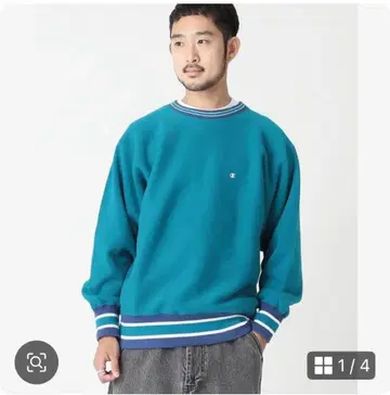 Champion x BEAMS 별주 라인 리브 루즈핏 스웨트 셔츠