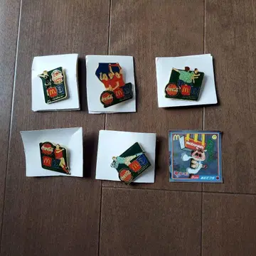 맥도날드 코카 콜라 핀 배지 5개 세트 + 얏타맨 맥 씰 1장