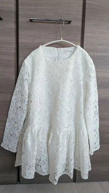 mewith 레이스 화이트 플레어 상의