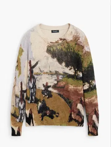 Desigual 아트 프린트 스웨터 M 사이즈