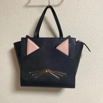 케이트 고양이 귀 디자인 핸드백 블랙