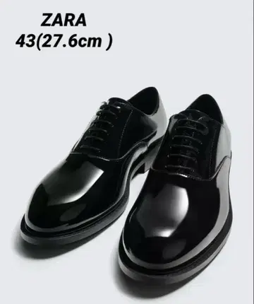 ZARA 자라 페이턴트 이펙트 더비 슈즈 43 27.6cm