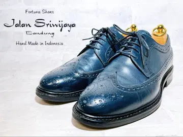 [컨디션 최상] 자란스리우야 윙 팁 천연 가죽 네이비 UK8