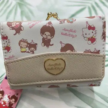몬치치&헬로키티 가마구치 3단 접이식 지갑