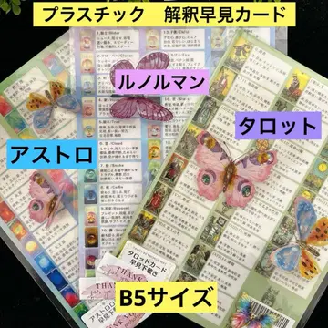 [ B5 대 조견표 카드 ] 타로/별자리/르노흐망 플라스틱 조견표 카드
