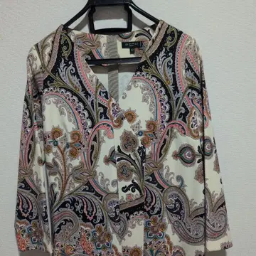 에트로 페이즐리 무늬 7부 소매 저리 튜닉 드레스