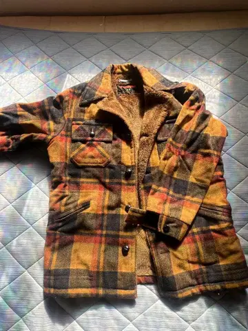 90s McGREGOR 맥레거 울 체크 자켓 싸개 단추