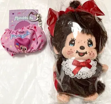 몽치치 DX 마스코트 봉제 인형 빨간색 리본 봉제 인형용 팬츠 키링