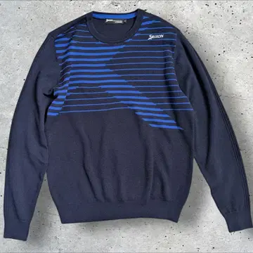 SRIXON 스릭슨 데상트 골프 니트 스웨터 블랙 블루 M