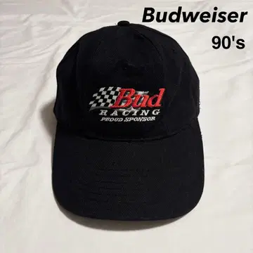 90s 버드와이저 공식 Vintage 로고 자수 캡 블랙
