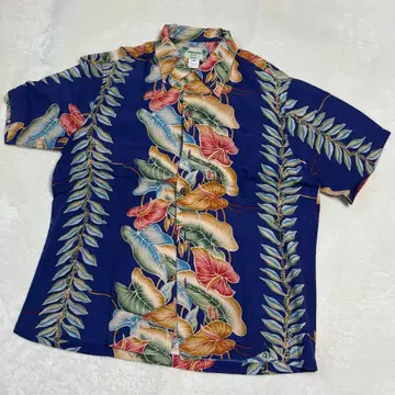 KAMEHAMEHA 하와이 제조 알로하 셔츠 M 네이비 계열