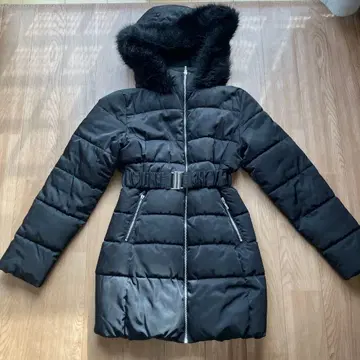 INGNI 블랙 다운 자켓 후드 부착