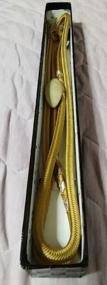 골드 컬러 실크 허리띠 & 오비 고정 띠 세트