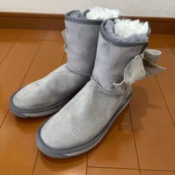 LIZ LISA 그레이 어그 부츠 리본 포함