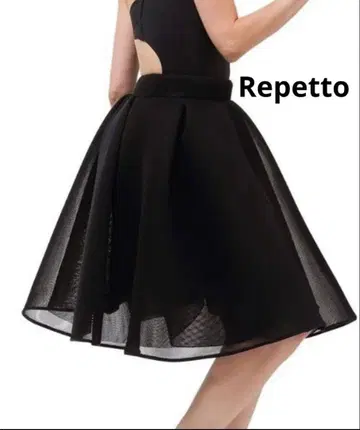 새상품급 Repetto 레페토 플레어 스커트 볼륨 발레 블랙
