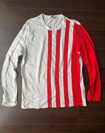 Y-3 긴팔 티셔츠 M 화이트/레드