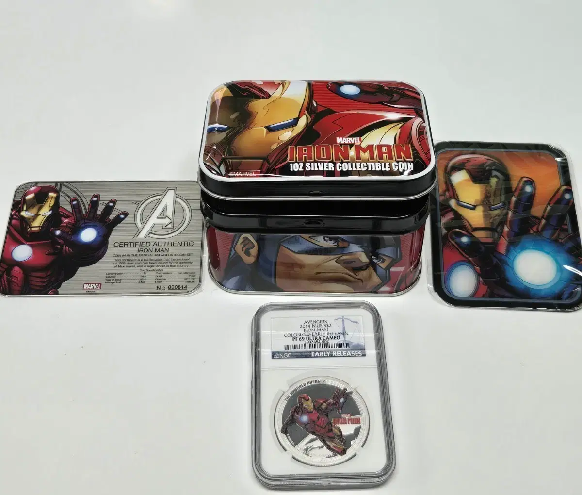 마블 아이언맨 1oz 실버 코인 세트