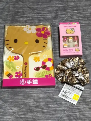산리오 뽑기 손거울 헬로키티 코갸루 네일 칩 스크런치