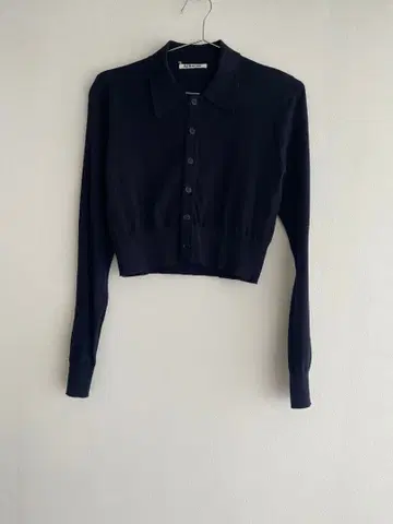 AURALEE 오라리 니트 폴로 네이비 크롭