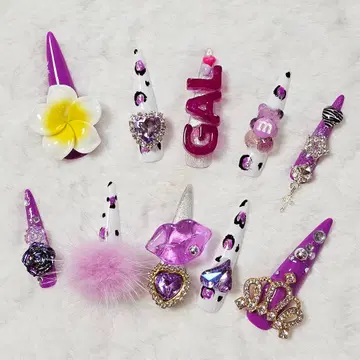 A4 코갸루 갸루 키즈 네일 칩 보라색