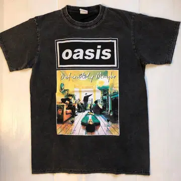 오아시스 oasis L 밴딩 티셔츠 락 티셔츠 블랙