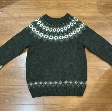 미셸 미노그 노르딕 무늬 니트 그린