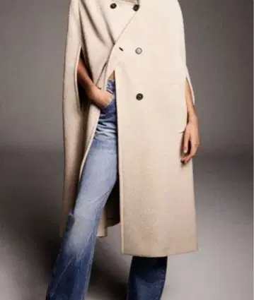 ZARA 더블 브레스트 케이프 코트 XL