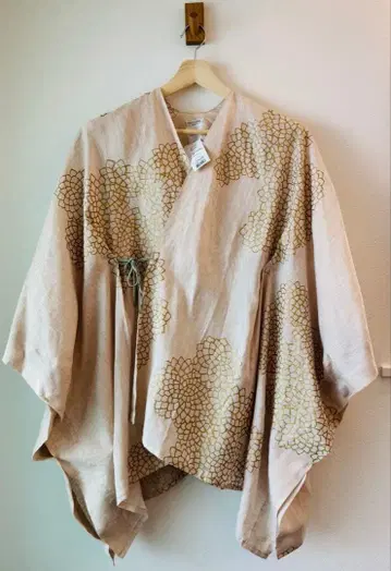 sousou 린넨 키사라기 구름 사이 국화와 여백 연한 색 새상품