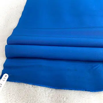 옷감 크레이프 원단 순수 실크 중고품 파랑 리메이크 재료 무지 pt105