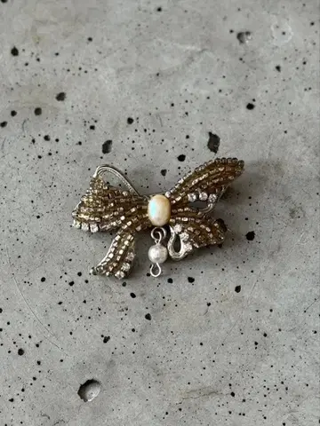 빈티지 리본 모티브 브로치 쇼와 레트로 빈티지