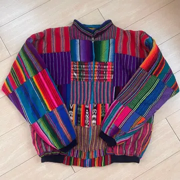 [ 레어/1점물 ] 과테말라제 패치워크 보머 자켓 XL 핸드메이드