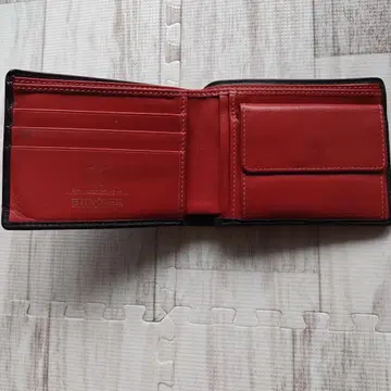 ETTINGER 남성용 접이식 지갑 블랙과 레드 가죽제