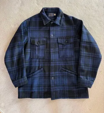 1970년대 펜들턴 네이비 체크 무늬 울 자켓