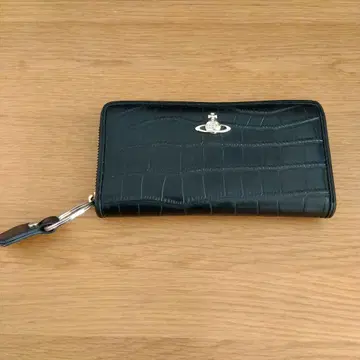 비비안 웨스트우드 블랙 크로커다일 패턴 장지갑