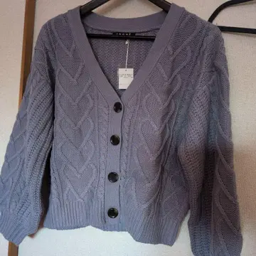 INGNI 라벤더 케이블 짜임 가디건 M