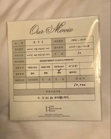 SHINee 민호 팬미팅 Our Movie PHOTO SET