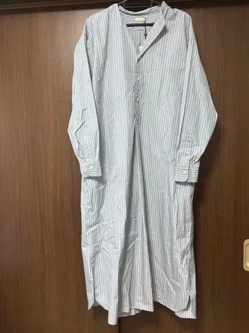 LENO 블루 스트라이프 롱 셔츠 원피스 사이즈 0