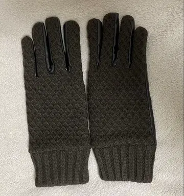 니트와 양가죽의 따뜻한 스마트폰 대응 남성용 장갑