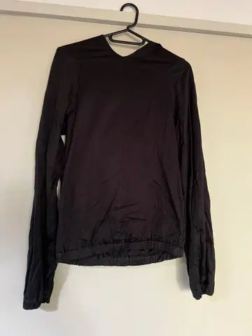 Y-3 후드 부착 긴팔 상의 블랙