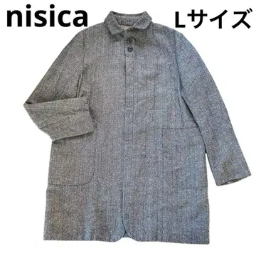 새상품급 nisica 헤링본 롱 코트 히요쿠