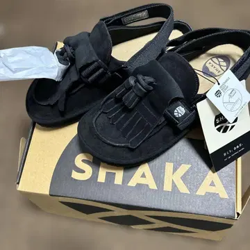 SHAKA 블랙 프린지 샌들 새상품
