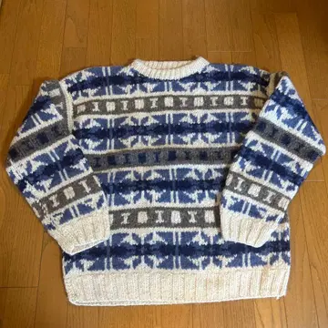 90s 에콰도르제 핸드 니트 스웨터 울 구제 의류 에콰도르 니트